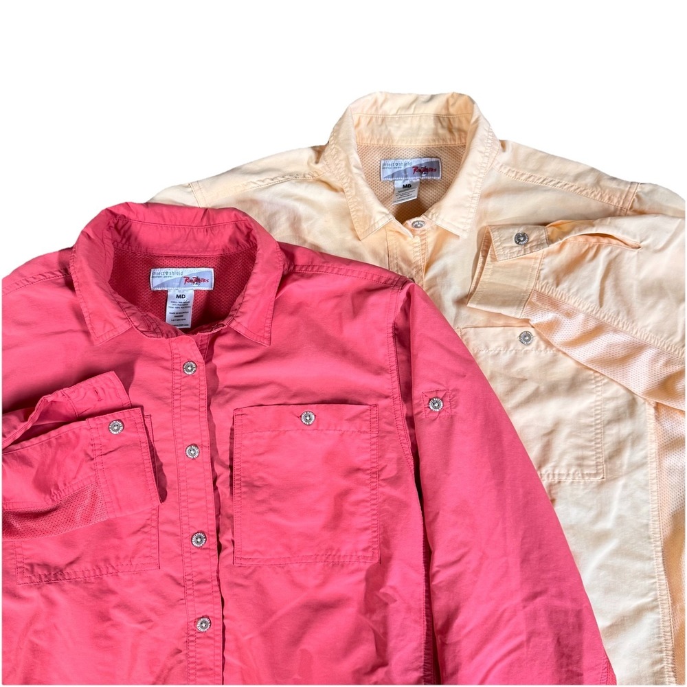 Rail Riders Long Sleeve Shirt Women's Lot Of 2 Insect Shield Size Medium